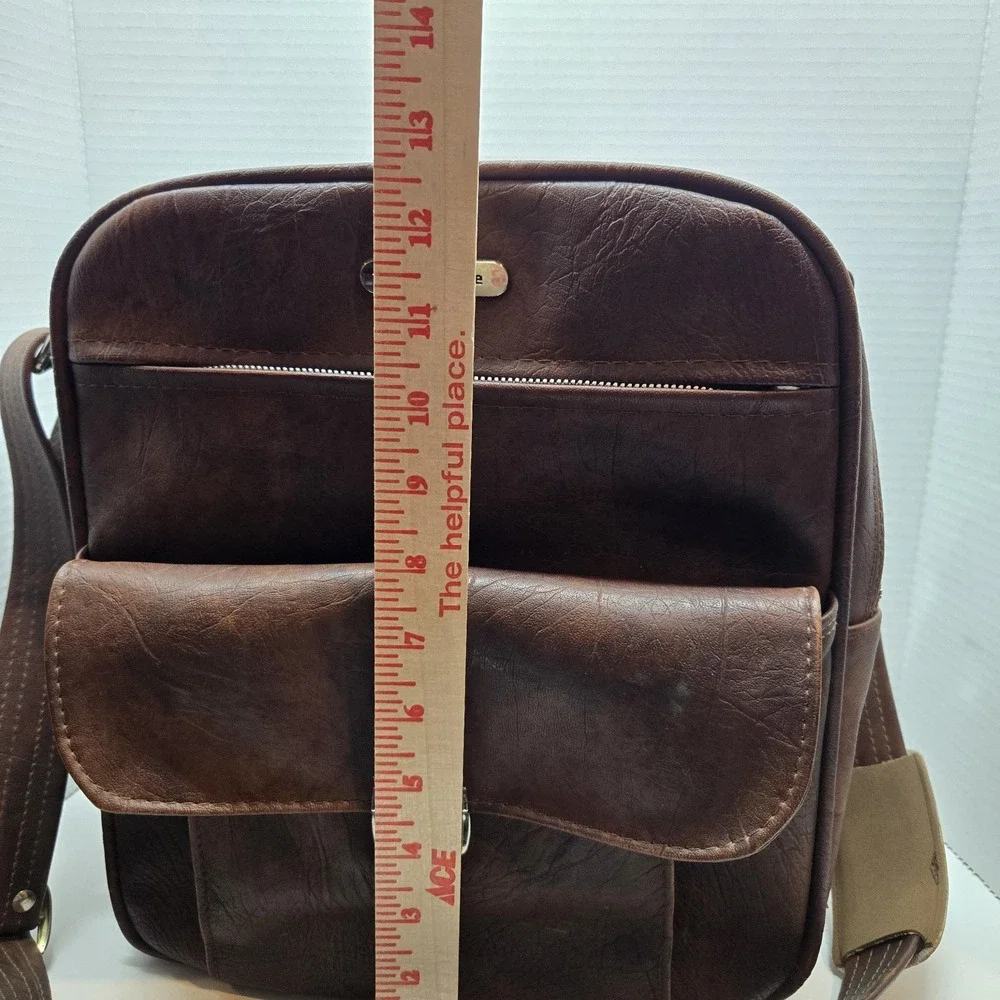 Vintage 70s Samsonite Sonora Shoulder Bag Carry-On Luggage Brown Leather 13x11x6